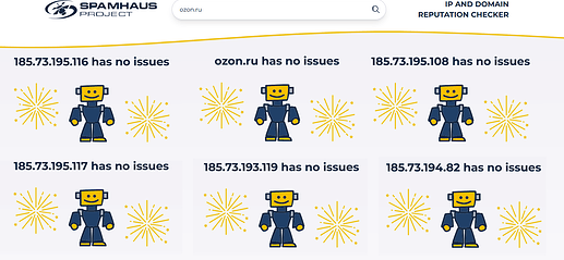 No issues at spamhaus