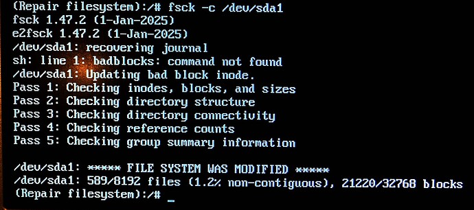 IPFire - fsck