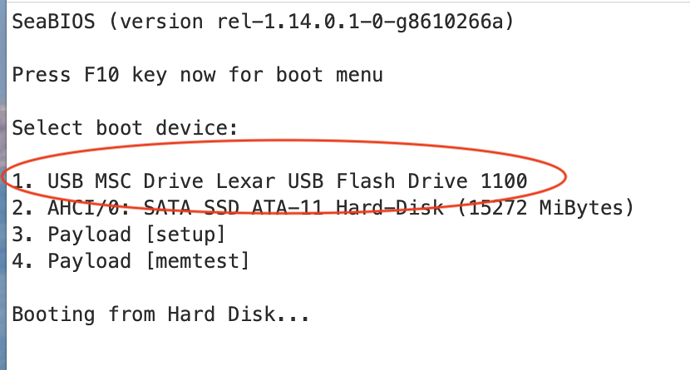 Boot from USB