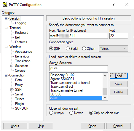 PuTTY password session